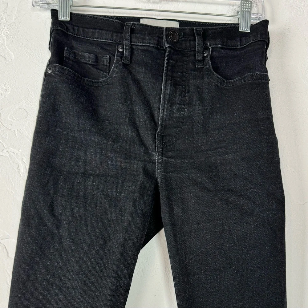 Everlane Jeans Denim The High Rise Skinny Solid Black Dark‎ Wash Cotton Stretch